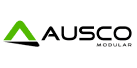 Logo with a green triangular shape and the text "AUSCO Modular" in bold black letters.