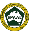 Logo of the Security Providers Association of Australia Ltd (SPAAL) featuring a yellow circular border with the organization’s name and a green pentagon in the center containing the SPAAL acronym and an outline of Australia.