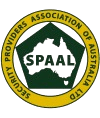 Logo of the Security Providers Association of Australia Ltd (SPAAL) featuring a yellow circular border with the organization’s name and a green pentagon in the center containing the SPAAL acronym and an outline of Australia.